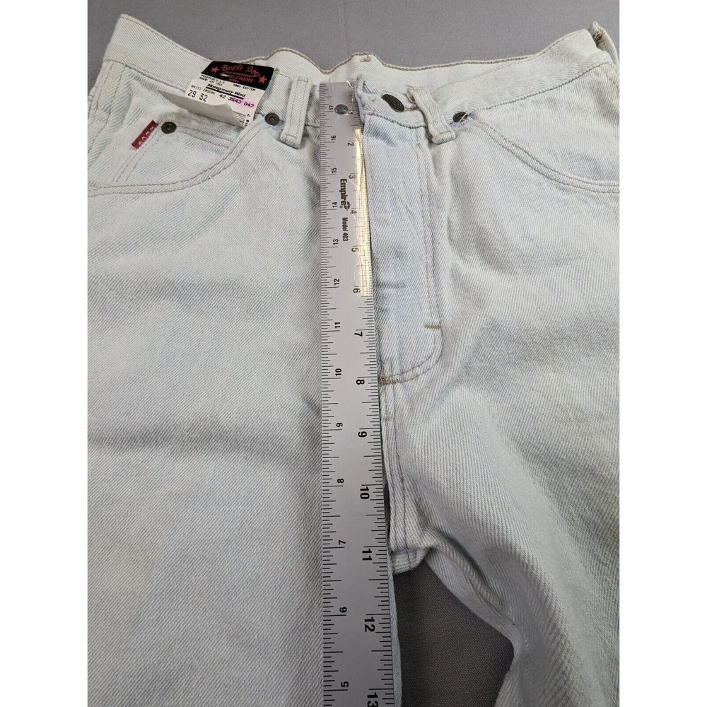 Bugle Boy Men's Jeans Size 29 x 32 Tapered Leg 90s Light Wash Denim Vintage NWT - Picture 10 of 16